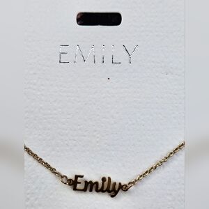 🌸 EMILY Script Name Chain Goldtone Necklace 🌸